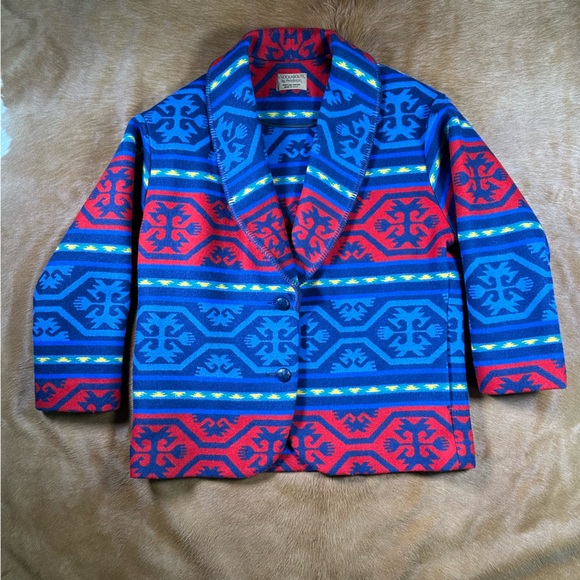 Vintage Knockabouts by Pendleton Aztec Navajo Print Thick Wool Blend Jacket - Picture 6 of 10